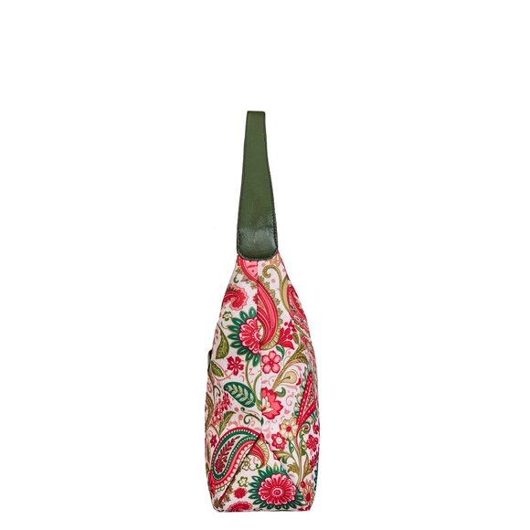 Hand Crafted Fabric Paisley Print Sling Hobo Shoulder Bag, Top Handle Purse - Picture 6 of 8